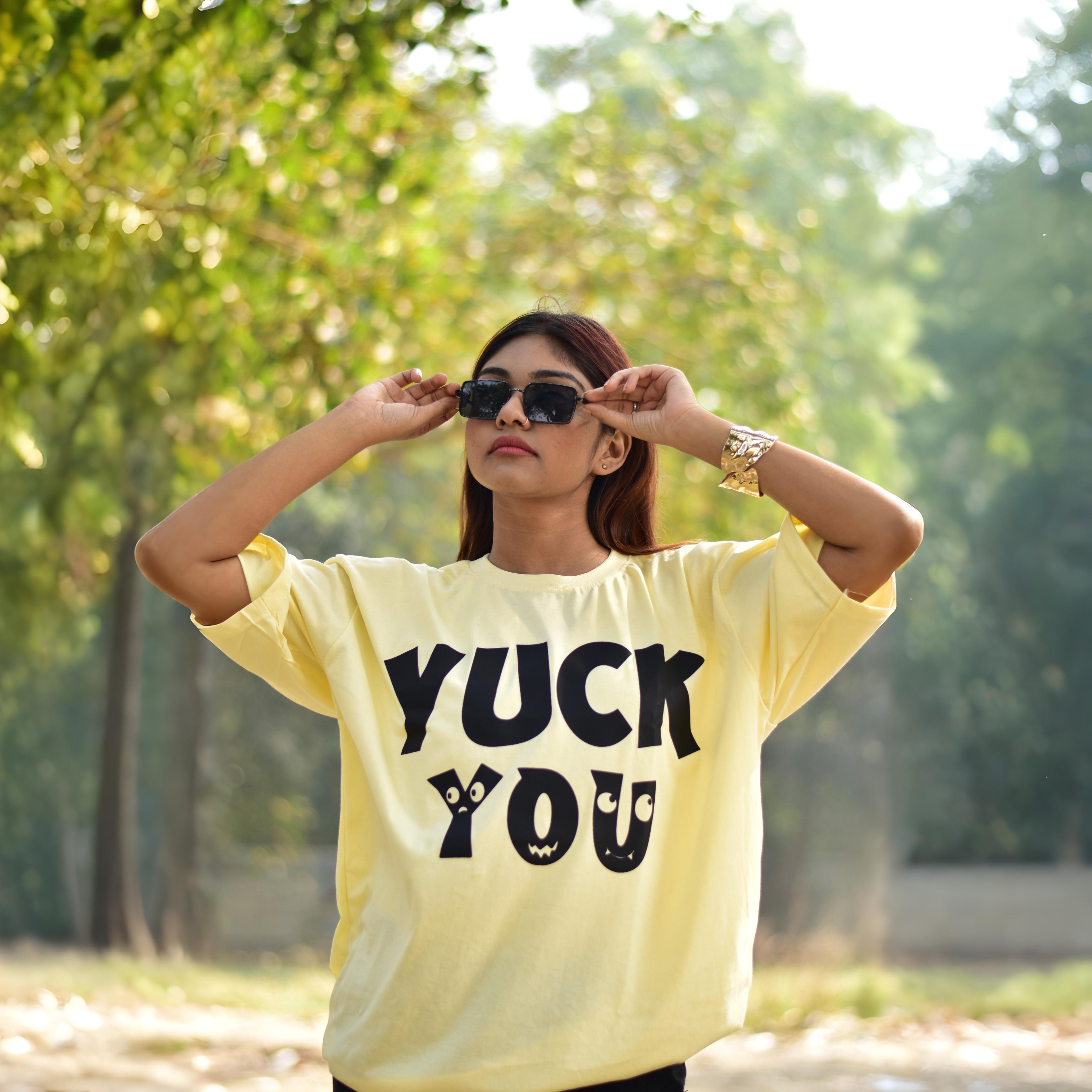 YuckYou | Beige Oversized T-Shirt